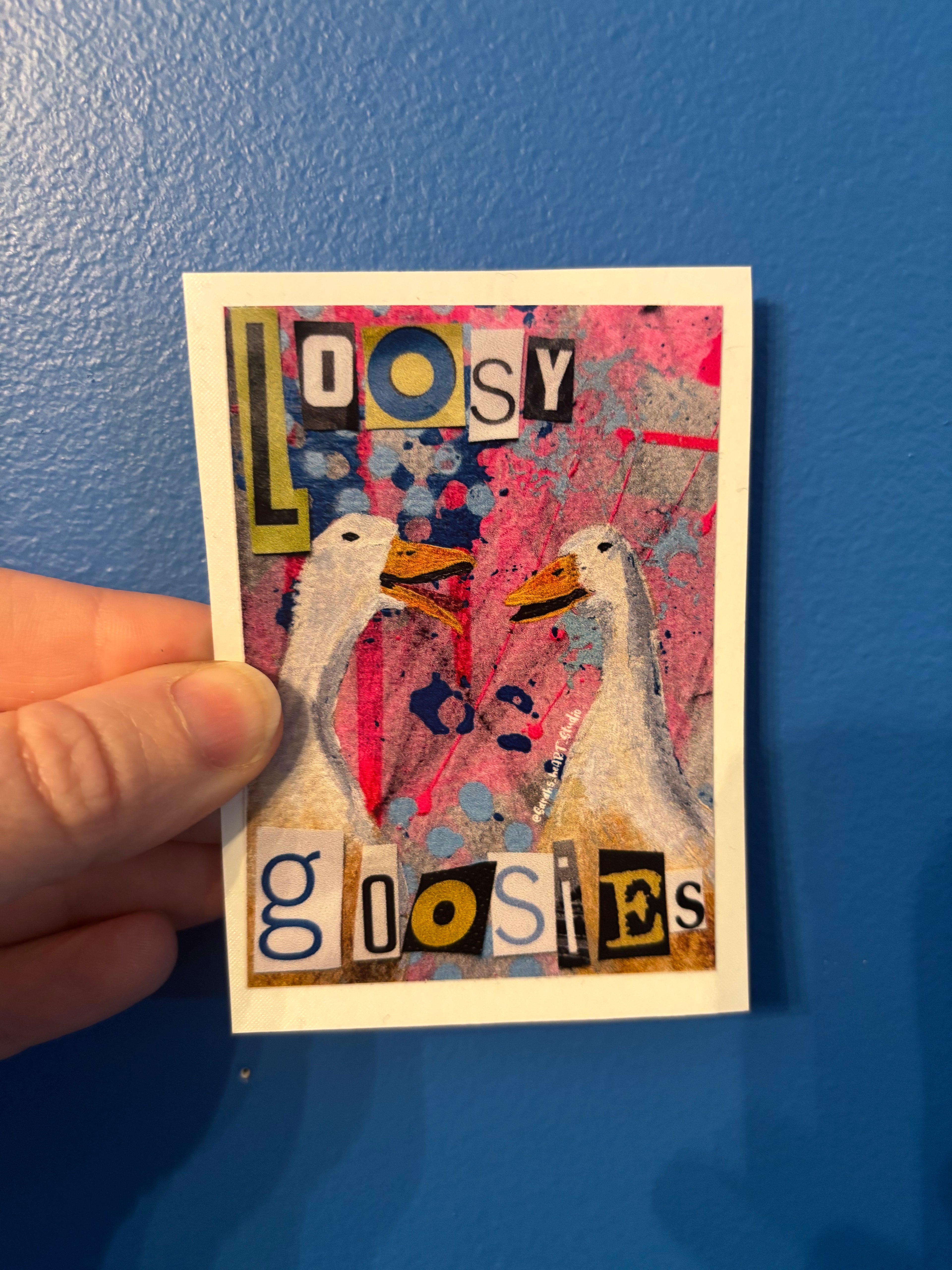 Loosy Goosies Geese Sticker- Original hand painted artwork