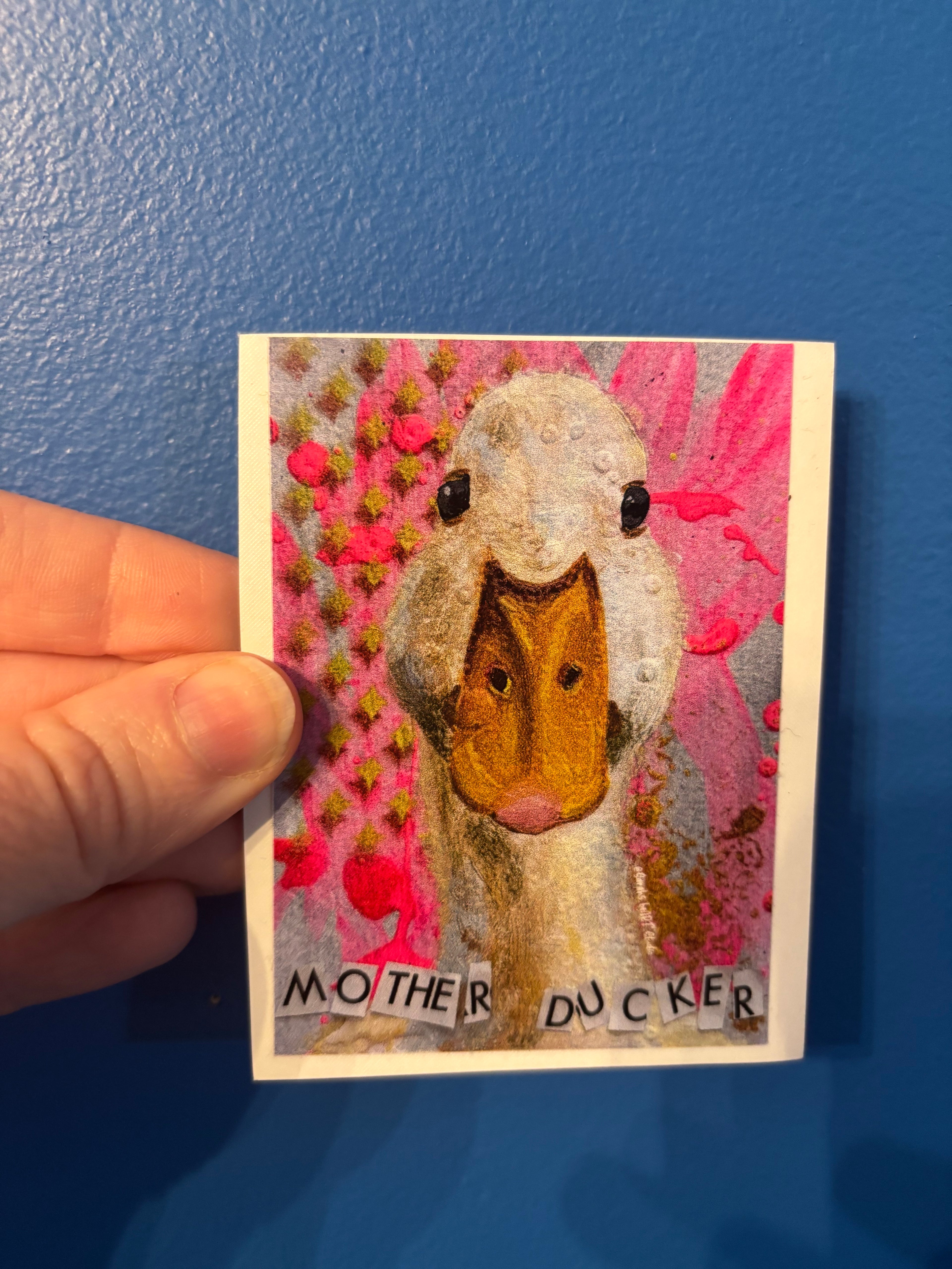 Mother Ducker Duck Sticker- Original hand painted artwork