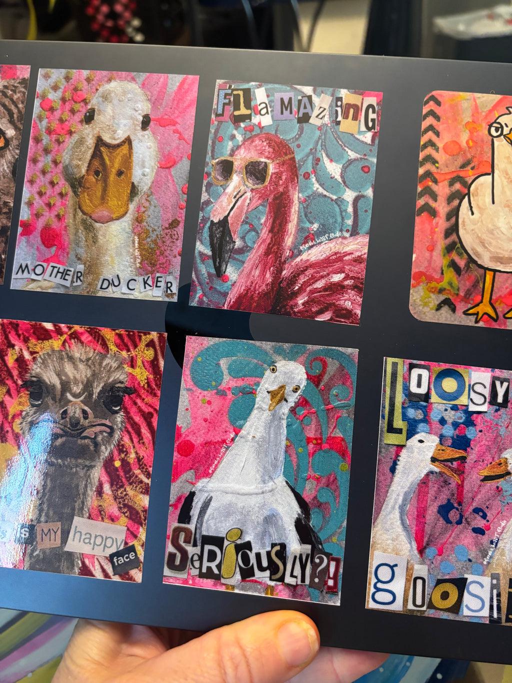 Loosy Goosies Geese Sticker- Original hand painted artwork