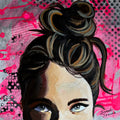 Natural Female Portrait with Messy Bun- Free Shipping 13” x 13”