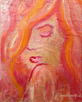 Female portrait Original Mixed Media Collage Art (Framed 12” x 14”)