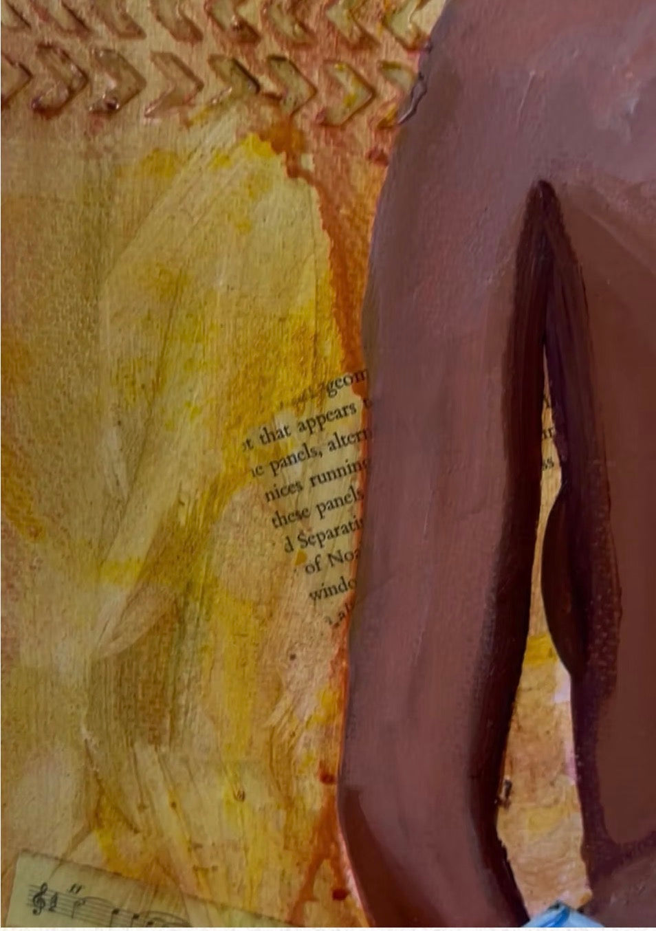 Yellow Sexy Shirtless Artist Multi-Media Painting- Free Shipping 14” x 18”