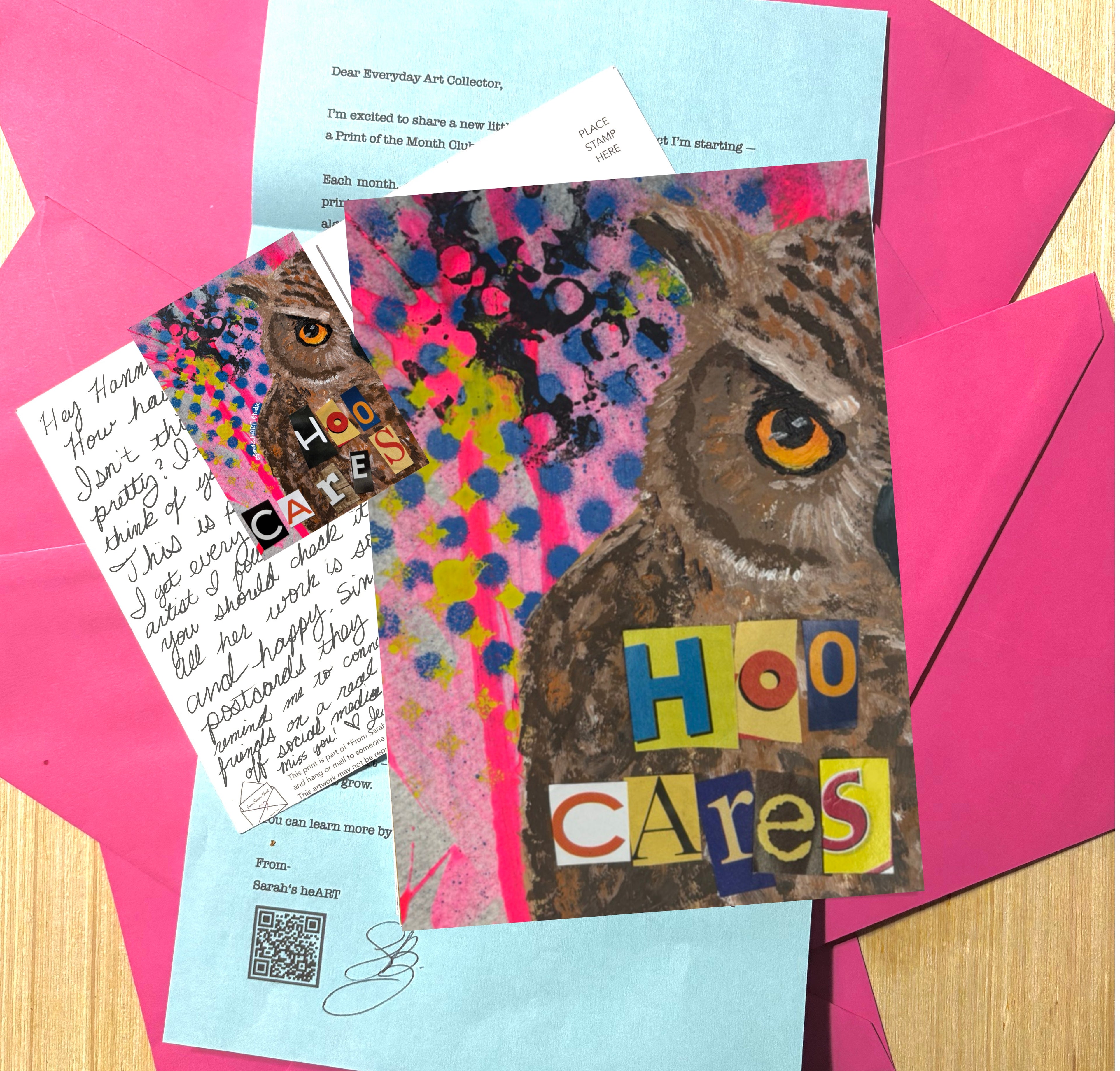 "Hoo Cares" Owl Print and Sticker Bundle