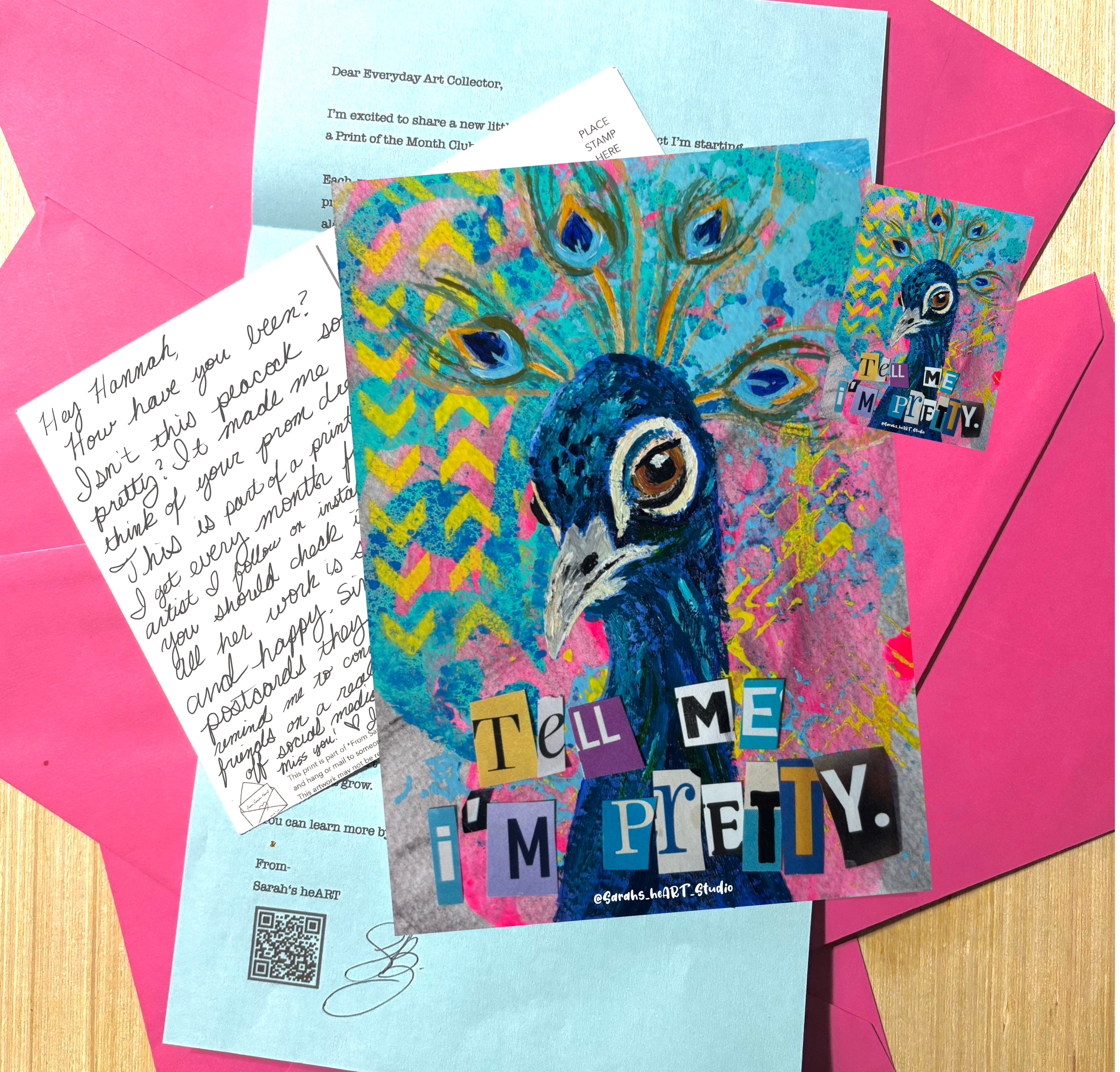 Pretty  Peacock Print + Sticker Bundle