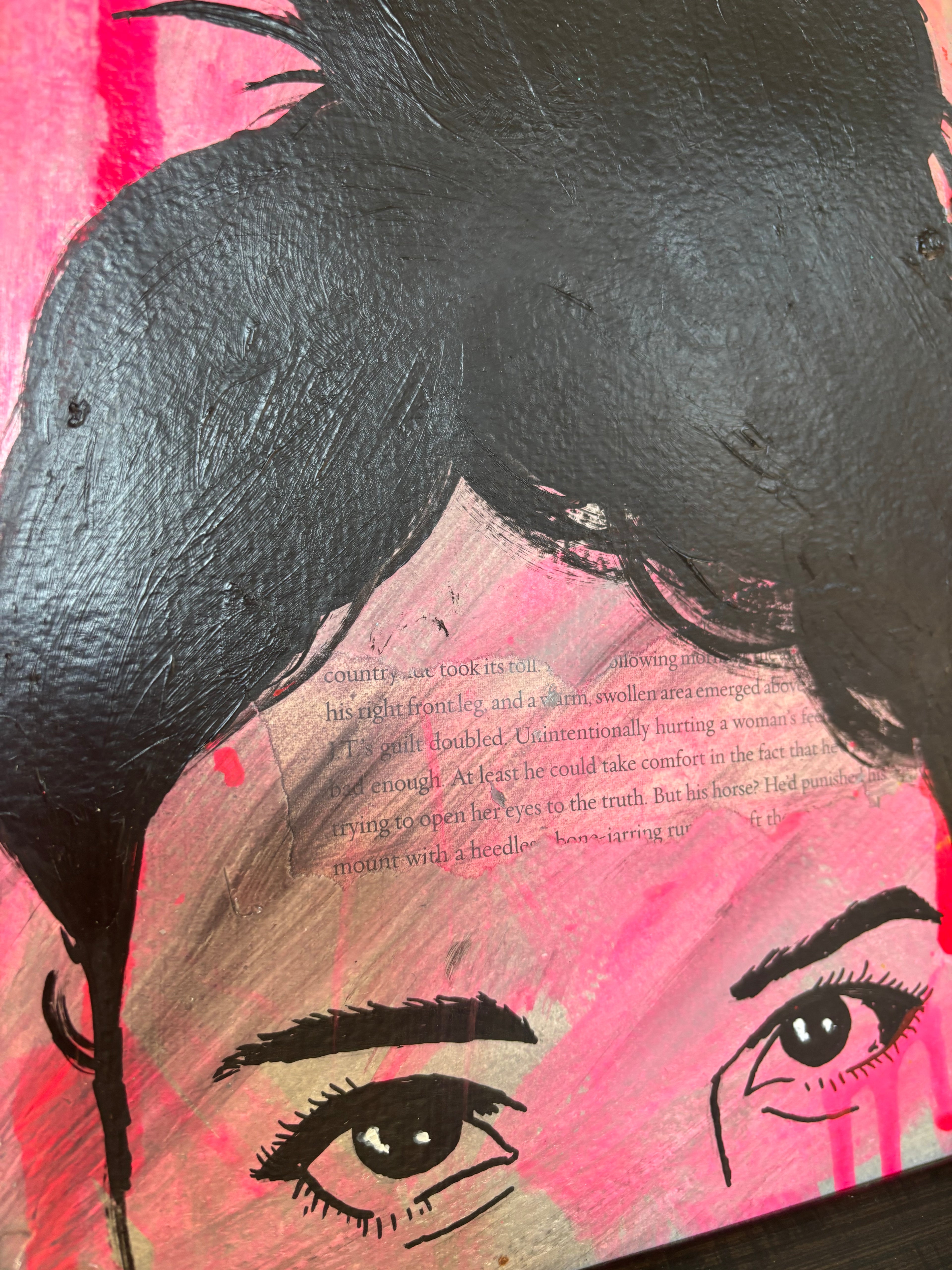 Silhouetted Female Portrait with MessyBun- Free Shipping 13”x13”